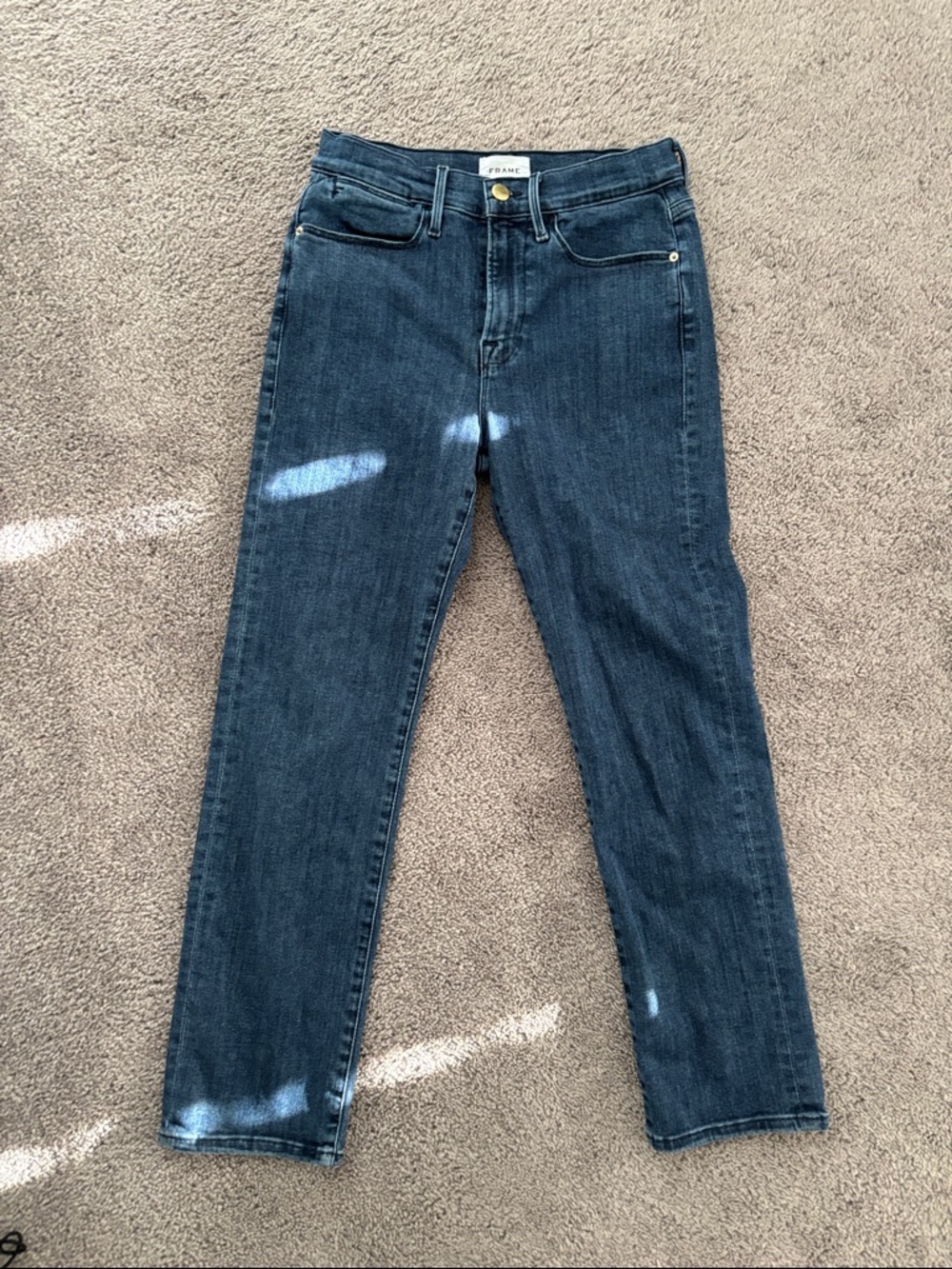 Frame Denim Women's Straight-Leg Jeans in Dark Blue
